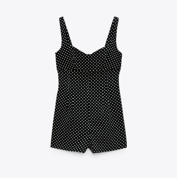 Zara Polka Dot Print Short jumpsuit - Picture 2 of 3